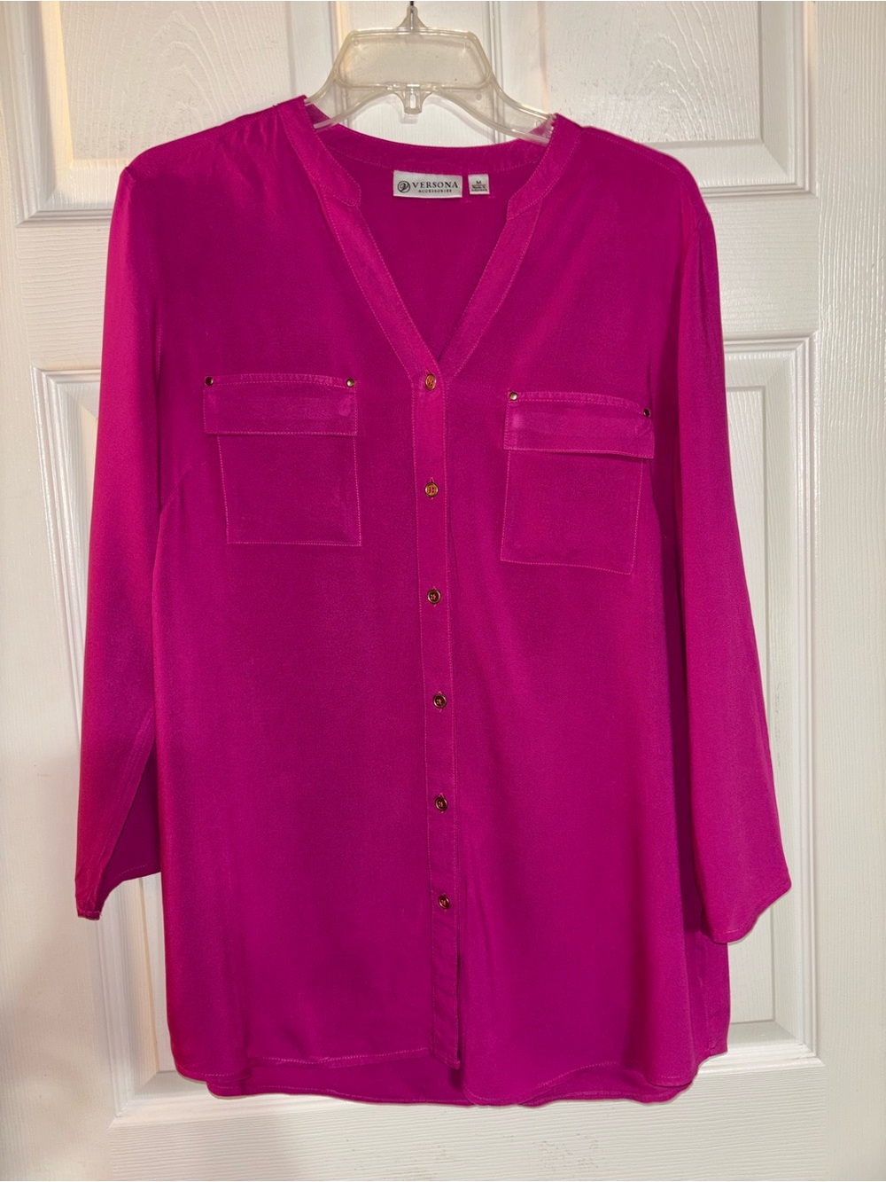 Versona Women's Bright Magenta Button-Front Shirt